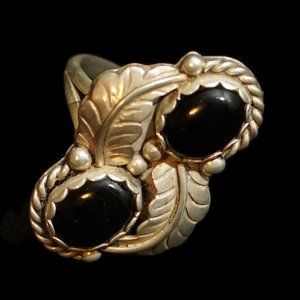 Native American design Ring 925 Silver Natural Mined Onyx